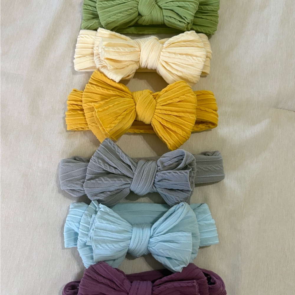 Colorful Kids Bow Headband Set
